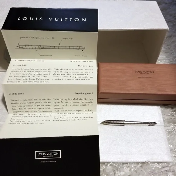 VintageLouis Vuitton Palladium Bille Ballpoint Pen Stylo Agenda PM